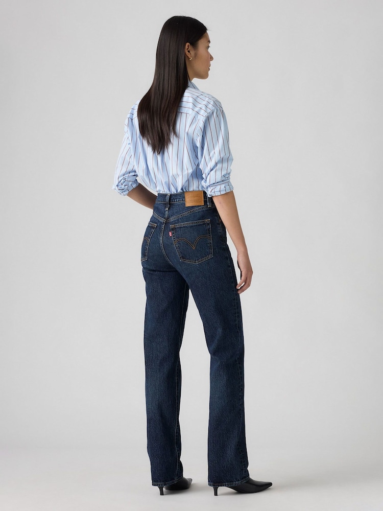 Levi's® Mid Blue Denim Ribcage Full Length Jeans - Image 2 of 9