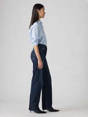Levi's® Mid Blue Denim Ribcage Full Length Jeans - Image 4 of 9