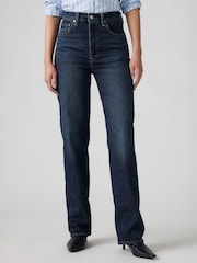 Levi's® Mid Blue Denim Ribcage Full Length Jeans - Image 5 of 9