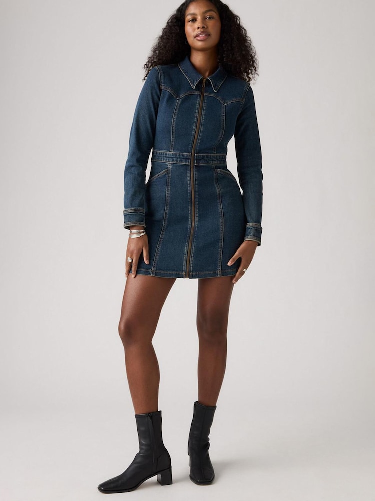 Buy Levi's Dolly Pardon Cinched Waist Retro Denim Dress from Next Luxembourg