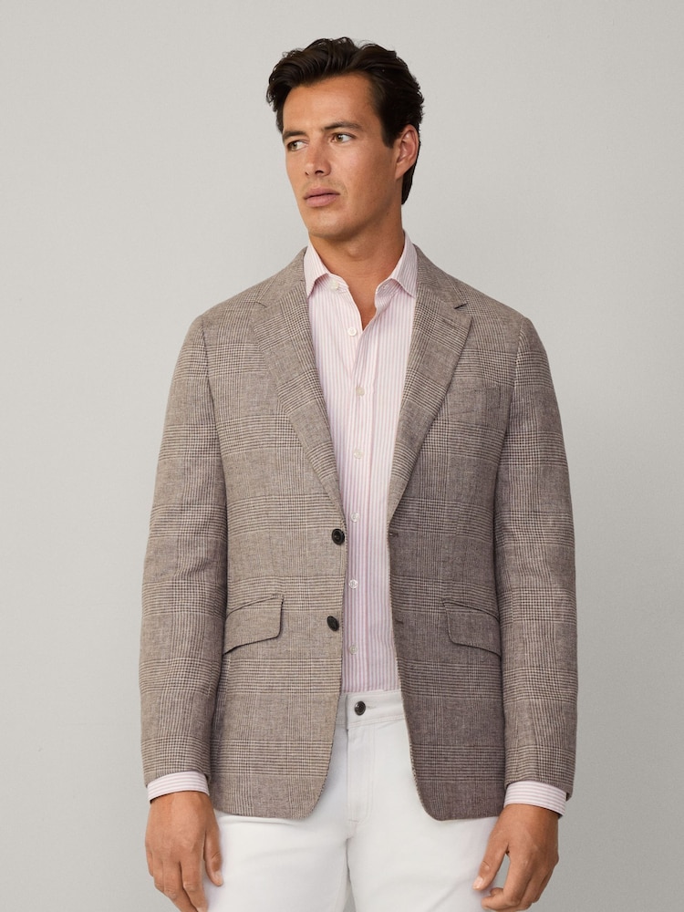 Hackett Glen Check Linen Blazer - Image 2 of 10