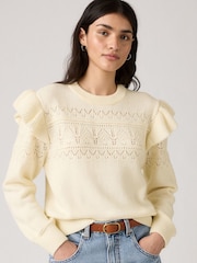 Levi's Tofu Pointelle Shane Flutter Sleeve Jumper - Image 2 of 4