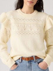 Levi's Tofu Pointelle Shane Flutter Sleeve Jumper - Image 4 of 4