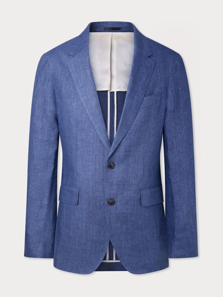 Azul - Delave de puro Linen Jacket - Imagem 1 de 4