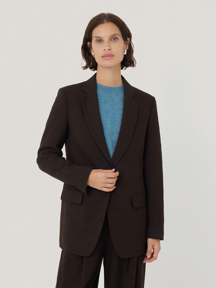 Jigsaw Brown Knox Crosshatch Blazer - Image 1 of 6 Jigsaw Brown Knox Crosshatch Blazer - Image 1 of 6