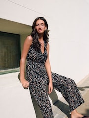 Black Wide Leg Jumpsuit - Image 2 of 9
