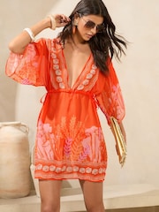 Orange - Mini Kaftan imprimé - Image 1 de 4