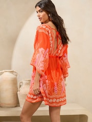 Orange - Mini Kaftan imprimé - Image 3 de 4
