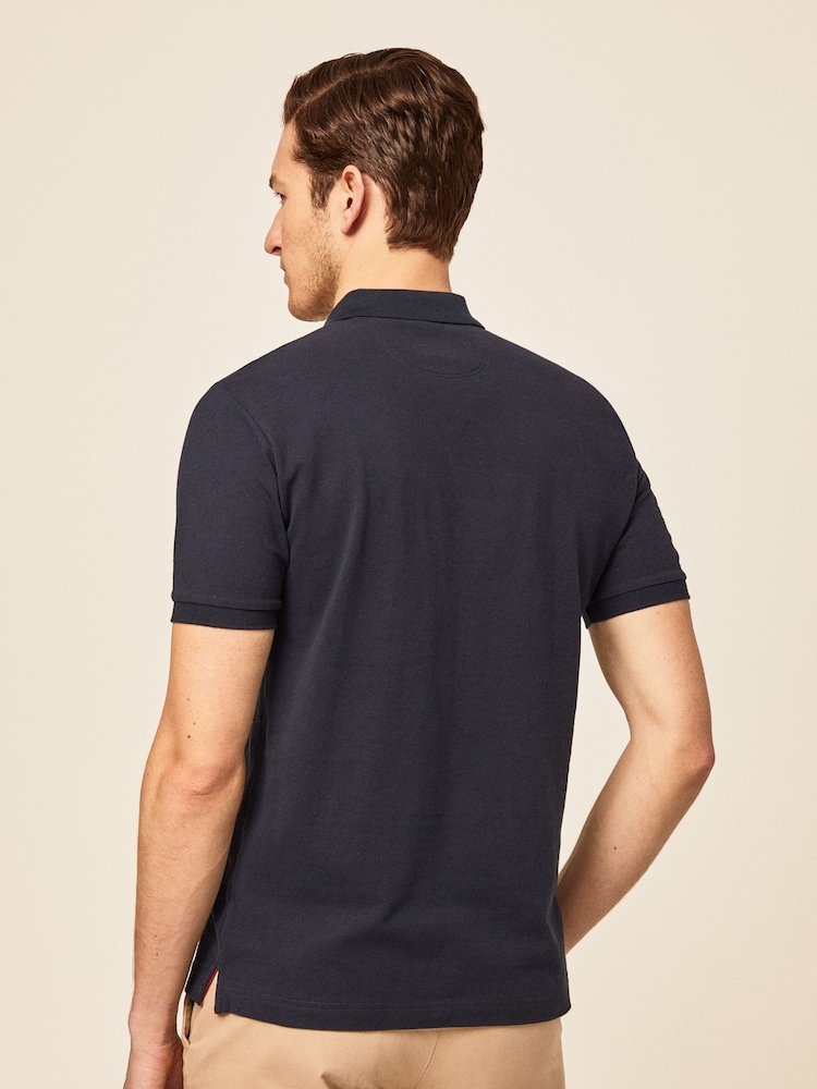 Blau - Hackett Slim Fit Piqué Polo - Bild 2 von 8