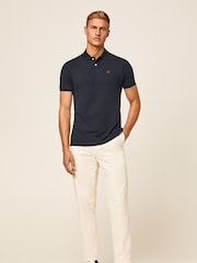 Blau - Hackett Slim Fit Piqué Polo - Bild 5 von 8