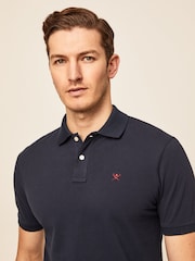 Blau - Hackett Slim Fit Piqué Polo - Bild 6 von 8