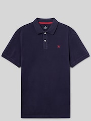 Blau - Hackett Slim Fit Piqué Polo - Bild 7 von 8