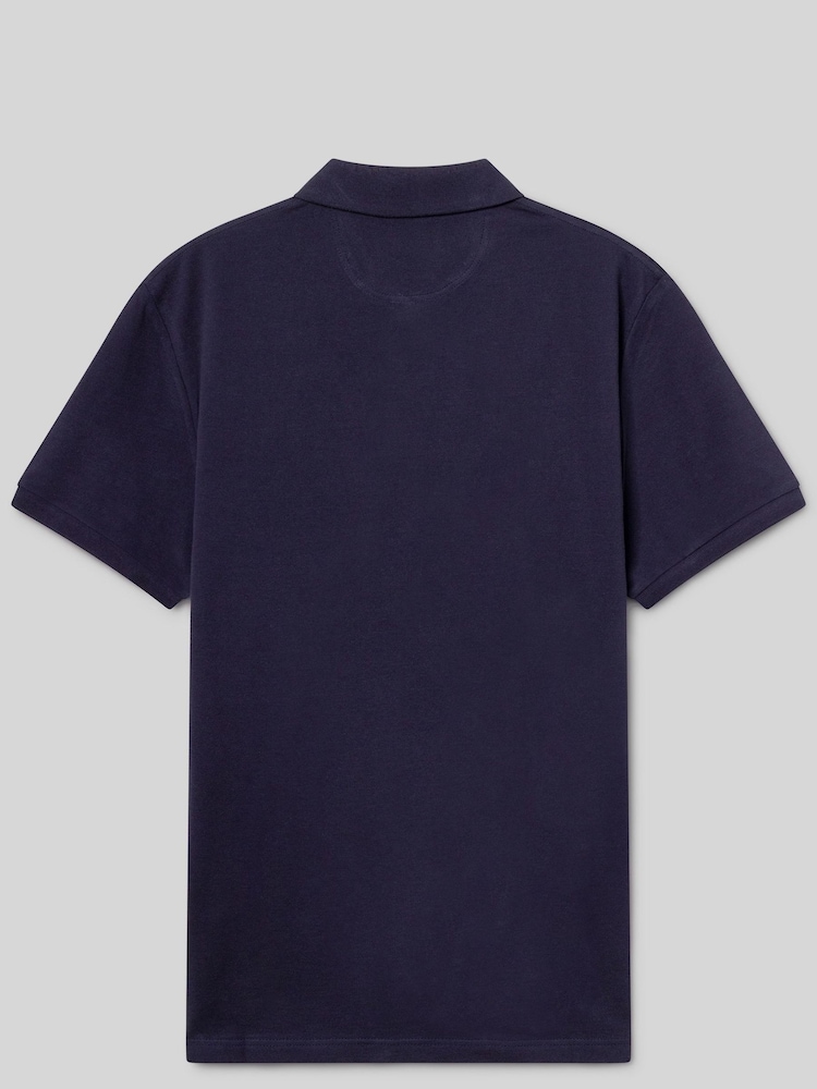 Blau - Hackett Slim Fit Piqué Polo - Bild 8 von 8