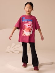 Burgundy Red Oversized Graphic Print T-Shirt (3-16yrs) - Image 2 of 7