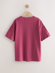 Burgundy Red Oversized Graphic Print T-Shirt (3-16yrs) - Image 5 of 7