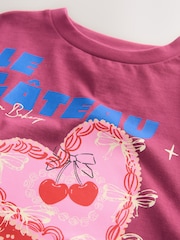 Burgundy Red Oversized Graphic Print T-Shirt (3-16yrs) - Image 7 of 7