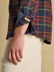 Brushed Flannel Navy Cotton Shirt - Image 6 of 11