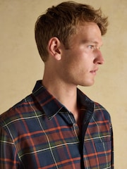 Brushed Flannel Navy Cotton Shirt - Image 8 of 11