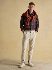 Brushed Flannel Navy Cotton Shirt - Image 9 of 11