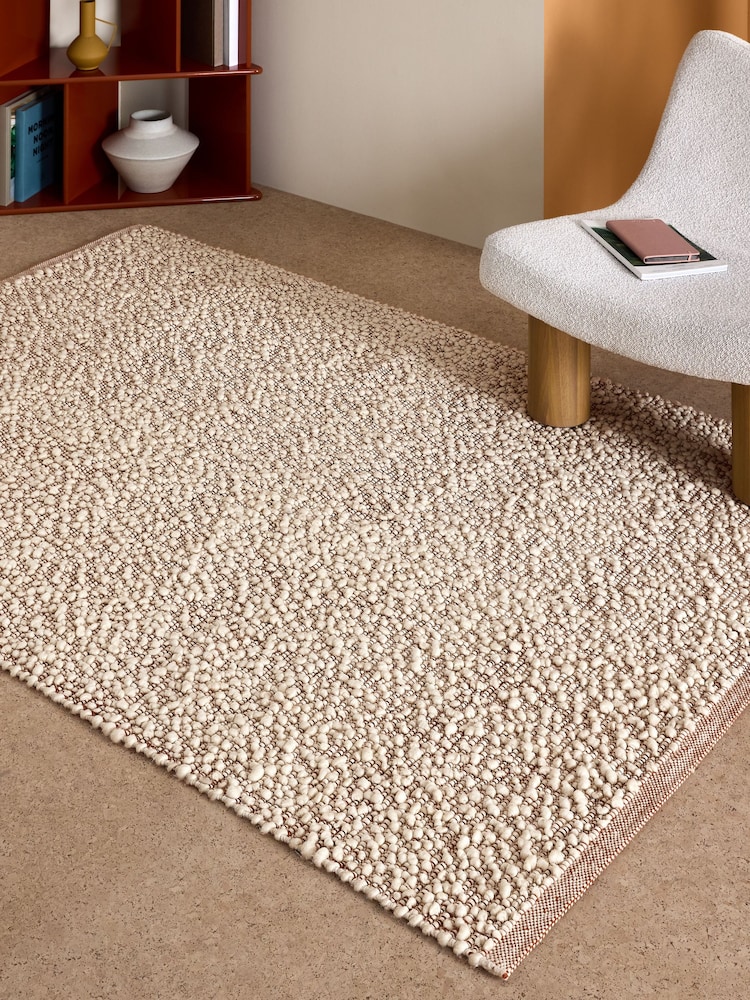 MADE.COM Rust Claude Boucle Wool Rug - Image 1 of 5