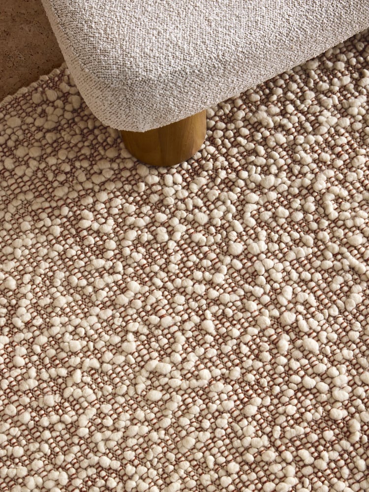 MADE.COM Rust Claude Boucle Wool Rug - Image 2 of 5