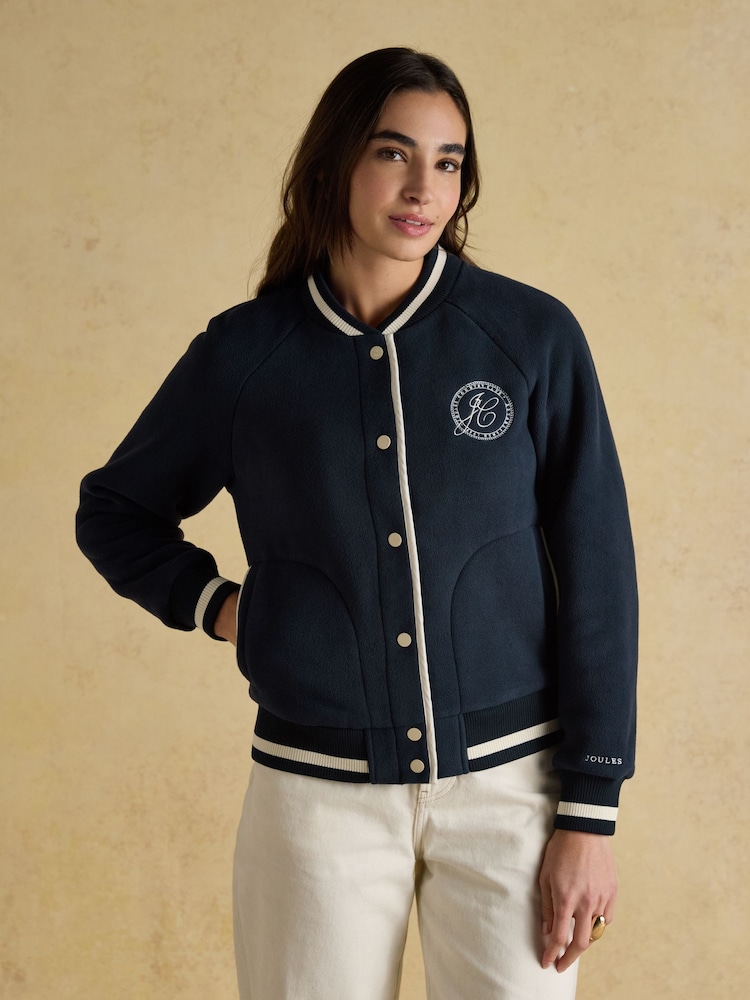 Buy Joules Margot Navy Varsity Fleece Bomber Jacket from Next Oman