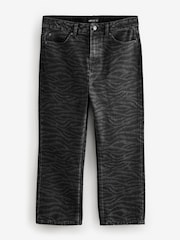 Charcoal Grey Zebra Print Jeans - Image 1 of 1