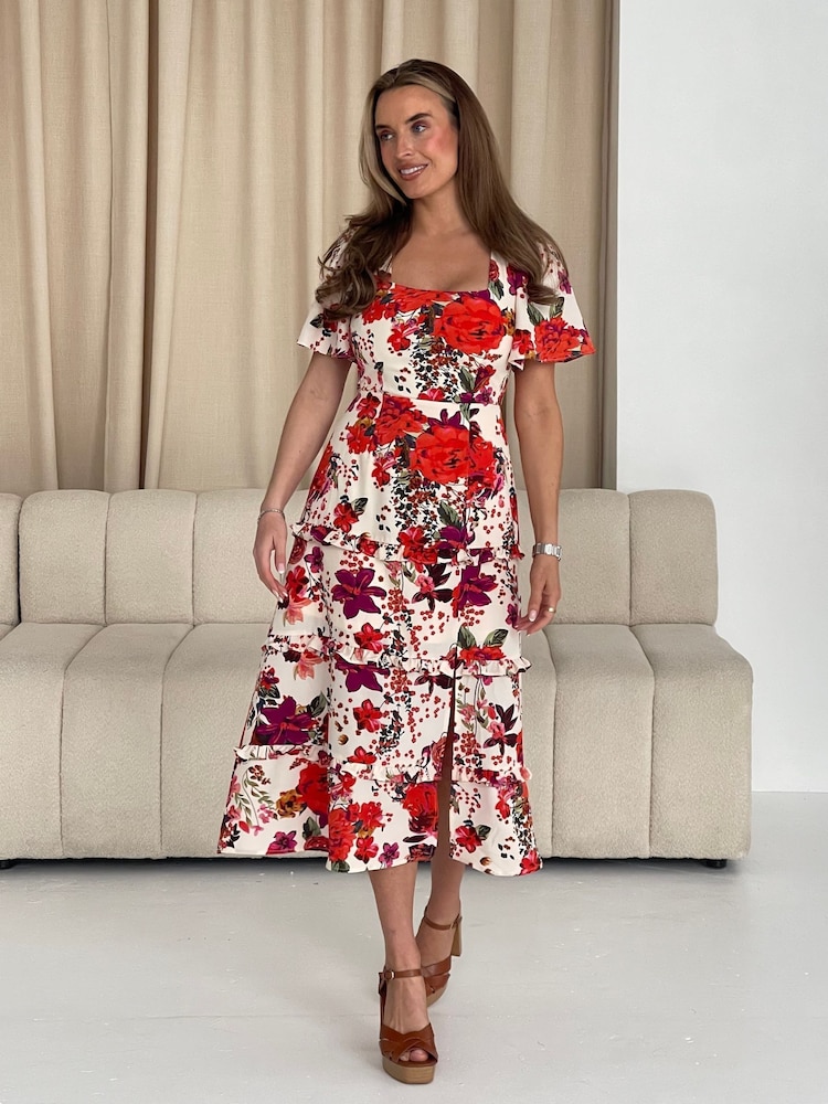 Girl In Mind Georgie Floral Frill Maxi Dress - Imagen 2 de 5 Girl In Mind Georgie Floral Frill Maxi Dress - Imagen 2 de 5