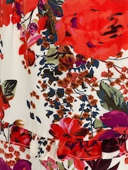Girl In Mind Red Georgie Floral Frill Maxi Dress - Image 5 of 5