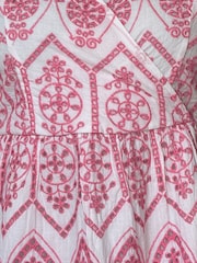 Girl In Mind Pink Daria Broidery Wrap Front 100% Cotton Mini Dress - Image 6 of 6