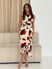 Girl In Mind Cream Wendy Ruched Waist Frill Skirt Detail - Image 1 of 6