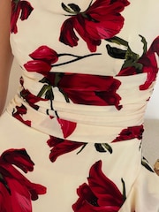 Girl In Mind Cream Wendy Ruched Waist Frill Skirt Detail - Image 6 of 6