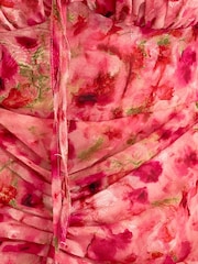 Girl In Mind Pink Dove Ruched Detail Midi Dress - Image 6 of 6
