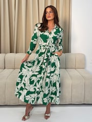 Зеленый - Girl In Mind Анжела галстук переднее платье-рубашка - Image 1 of 5
