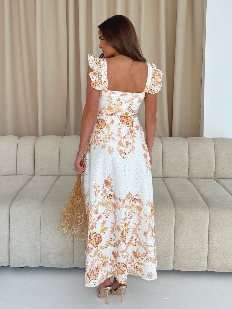 chinese dress ladies Orla Green Broderie Anglaise Maxi Dress  Girl In Mind