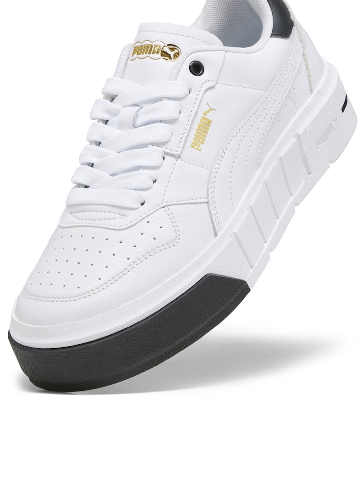 Puma White Womens Cali Court Leather Sneakers - Image 6 of 6