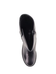 Pavers Black Buckled Leather Slouch Boots - Image 4 of 5
