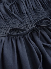 Navy Blue Strappy Tie Front Midi Dress - Image 7 of 7