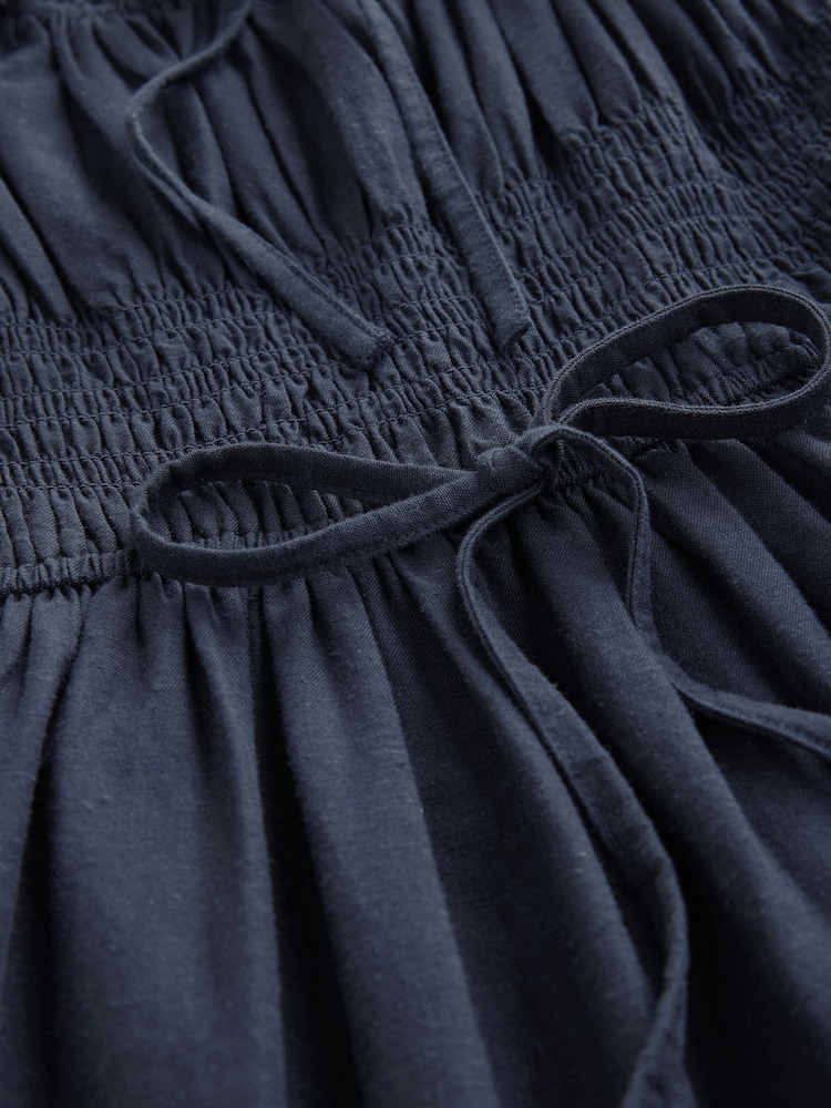 Navy Blue Strappy Tie Front Midi Dress - Image 7 of 7