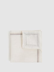 Reiss Ecru Fiorello Linen Pocket Square - Image 1 of 3