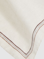 Reiss Ecru Fiorello Linen Pocket Square - Image 3 of 3