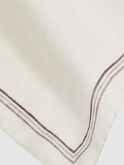 Reiss Ecru Fiorello Linen Pocket Square - Image 4 of 4