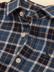 Joules Blue Boys' Brushed Flannel Checked Shirt - Image 3 of 5