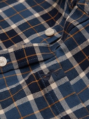 Joules Blue Boys' Brushed Flannel Checked Shirt - Image 5 of 5