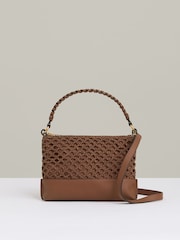 Reiss Tan Blakeley Weave Cross-Body Bag - Image 1 of 6