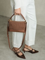 Reiss Tan Blakeley Weave Cross-Body Bag - Image 2 of 6