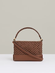 Reiss Tan Blakeley Weave Cross-Body Bag - Image 4 of 6