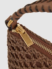 Reiss Tan Blakeley Weave Cross-Body Bag - Image 5 of 6