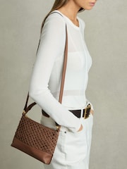 Reiss Tan Blakeley Weave Cross-Body Bag - Image 6 of 6