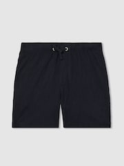Reiss Navy Alvar 3-9 yrs Wave-Jacquard Drawstring Shorts - Image 2 of 4